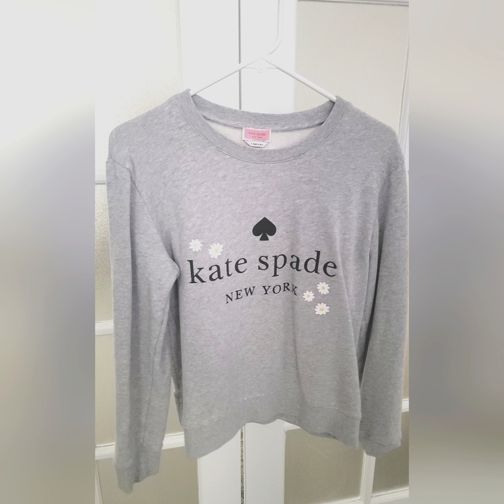 Kate Spade Light New York Gray Logo Sweatshirt
